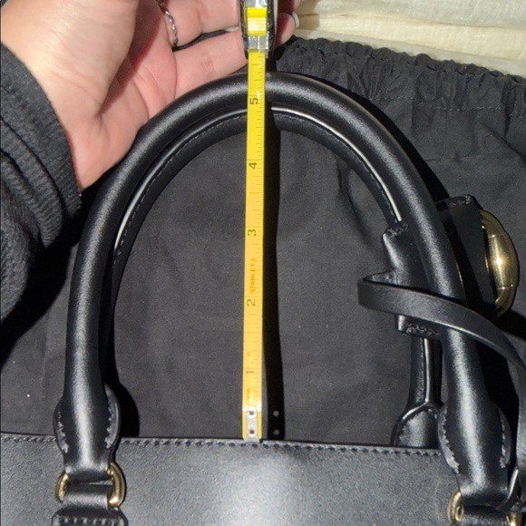 Lauren Ralph Lauren Large Black Bag with Red Interior - Picture 15 of 15